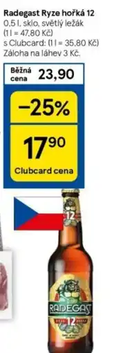 Tesco Radegast Ryze hořká 12 nabídka