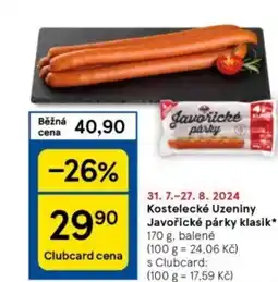 Tesco Kostelecké Uzeniny Javořické párky klasik* nabídka
