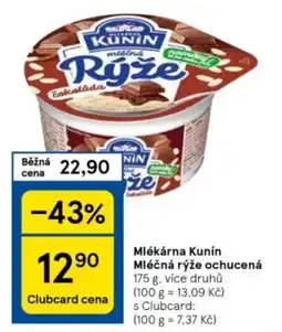 Tesco Mlékárna Kunín Mléčná rýže ochucená 175 g, nabídka