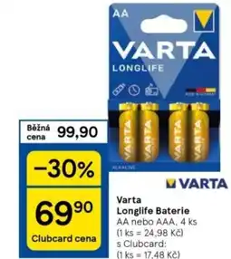 Tesco Varta Longlife Baterie nabídka