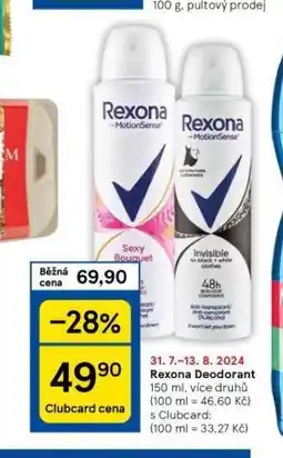 Tesco Rexona deodorant nabídka