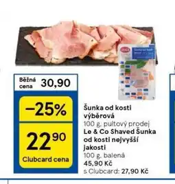 Tesco Šunka od kosti výběrová nabídka