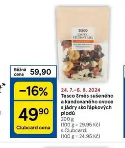 Tesco Směs sušeného a kandovaného ovoce s jádry skořápkových plodů nabídka