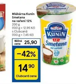Tesco Kunín smetana na vaření 12% nabídka