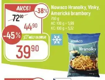 Globus Nowaco Hranolky, Vinky, Americké brambory nabídka