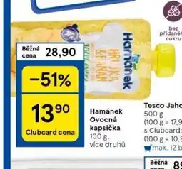 Tesco Hamánek ovocná kapsička nabídka