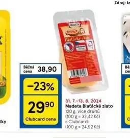 Tesco Madeta blaťácké zlato nabídka