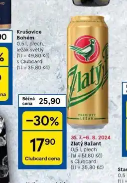 Tesco Pivo zlatý bažant nabídka