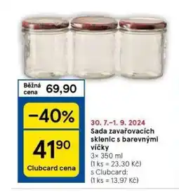 Tesco Sada zavařovacích sklenic nabídka