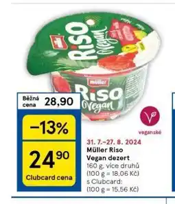 Tesco Muller riso vegan dezert nabídka