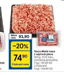 Tesco Mleté maso z vepřové plece nabídka