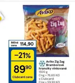 Tesco Aviko zig zag hranolky vlnky nabídka