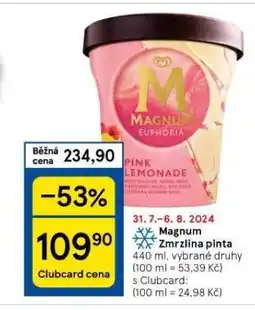 Tesco Zmrzlina magnum nabídka