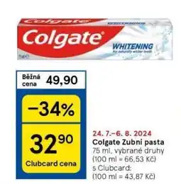 Tesco Colgate zubní pasta nabídka