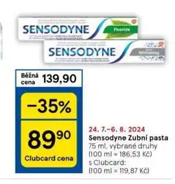 Tesco Sensodyne zubní pasta nabídka