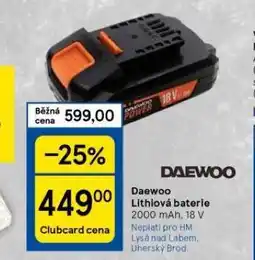 Tesco Daewoo lithiová baterie nabídka