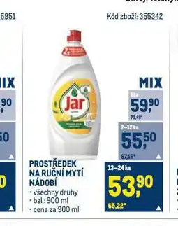 Makro Jar prostředek na mytí nádobí nabídka