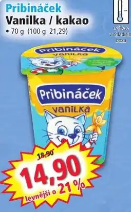 Norma Pribináček Vanilka / kakao nabídka