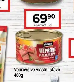 Hruška Vepřové maso ve vlastní šťávě nabídka