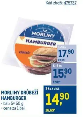 Makro MORLINY DRŮBEŽÍ HAMBURGER nabídka