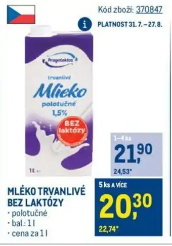 Makro MLÉKO TRVANLIVÉ BEZ LAKTÓZY nabídka