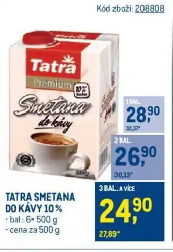 Makro TATRA SMETANA DO KÁVY 10% nabídka