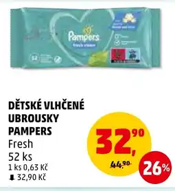 Penny Market DĚTSKÉ VLHČENÉ UBROUSKY PAMPERS nabídka