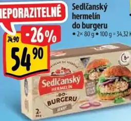 Albert Sedlčanský hermelín do burgeru nabídka