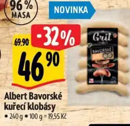 Albert Albert Bavorské kuřecí klobásy nabídka