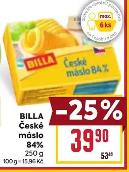 Billa BILLA České máslo 84% nabídka