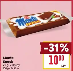 Billa Monte Snack nabídka