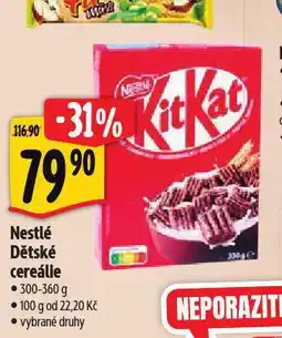 Albert Nestlé dětské cereálie nabídka