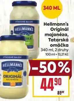 Billa Hellmann's Originál majonéza, Tatarská omáčka nabídka