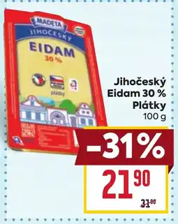 Billa Jihočeský Eidam 30 % Plátky nabídka