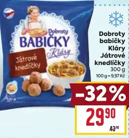 Billa Dobroty babičky Kláry Játrové knedlíčky nabídka