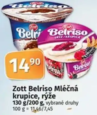 COOP TIP Zott Belriso Mléčná krupice, rýže nabídka