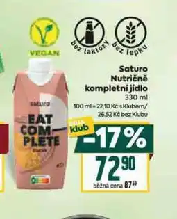 Billa Saturo nutričně kompletní jídlo nabídka