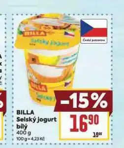 Billa Selský jogurt nabídka