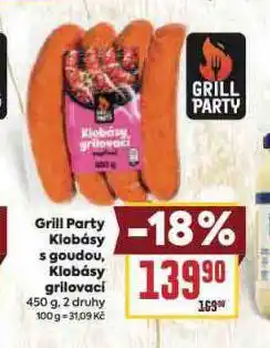 Billa Klobásy grilovací nabídka