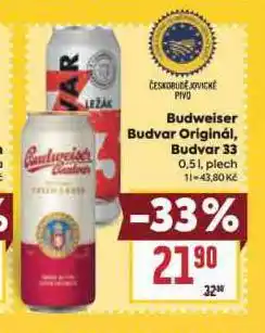 Billa Pivo budweiser budvar nabídka