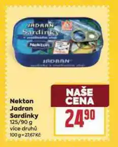 Billa Nekton jadran sardinky nabídka