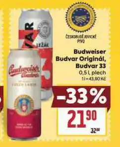 Billa Pivo budvar 33 nabídka
