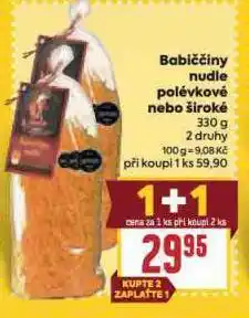 Billa Babiččiny nudle nabídka