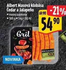 Albert Masová klobása čedar a jalapeňo nabídka