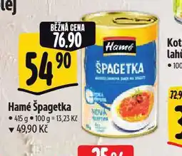 Albert Hamé špagetka nabídka