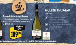 Albert Zámecké vinařství bzenec muller thurgau nabídka