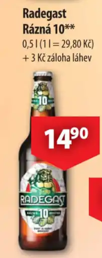 CBA Radegast Rázná 10** 0,5L nabídka