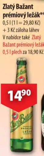 CBA Zlatý Bažant prémiový ležák 0.5L nabídka