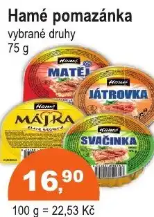 COOP DISKONT Hamé pomazánka nabídka