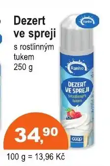 COOP DISKONT Dezert ve spreji nabídka
